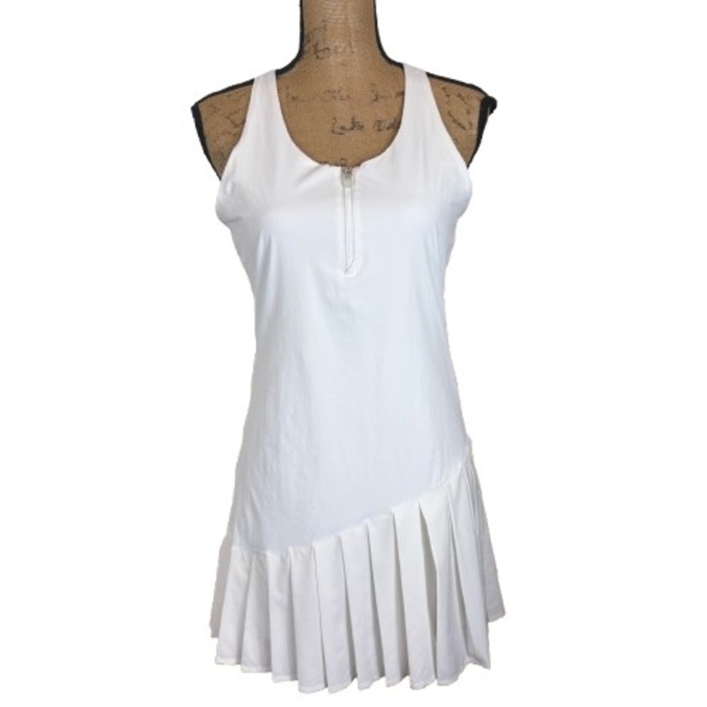 Outdoor Voices Ace Pleated Tennis Dress White Racerback Athleisure Preppy Large